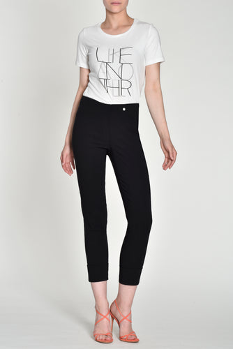 51568- Turn-Up Bella Trousers - Black - Robell