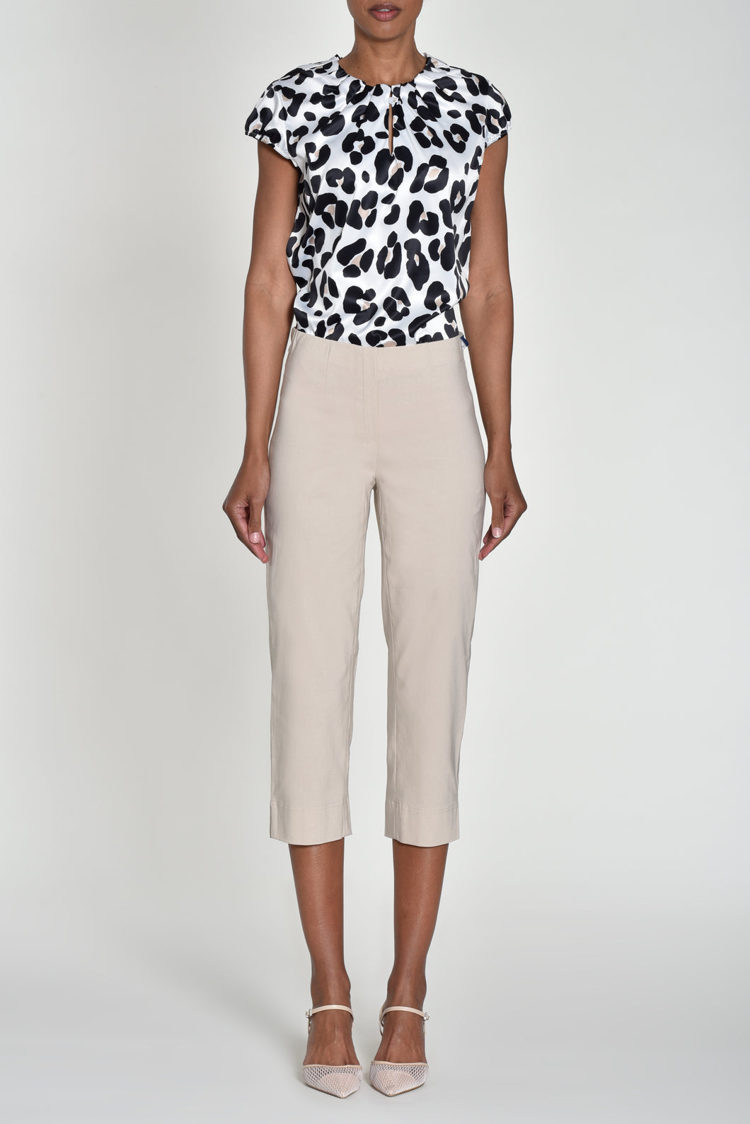 51576- Robell Marie Cropped Trousers- Beige