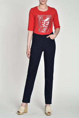 52560- Full Length Bella Trousers- Navy Denim- Robell