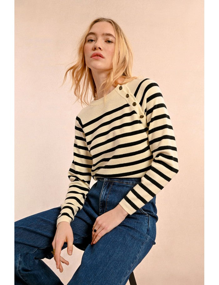 1580 - Stripe Sailor Sweater- Molly Bracken