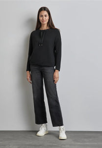 322245- Black Silk Feel Jersey Sweater - Street One