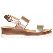 Load image into Gallery viewer, Pecan Rose gold Metallic Wedge Sandal- Heavenly Feet