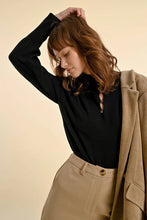 Load image into Gallery viewer, 1619 -  Viscose Sweater with Button Detail- Black - Molly Bracken