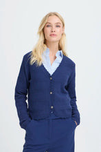 Load image into Gallery viewer, V-neck Navy Knit Cardigan - b.young
