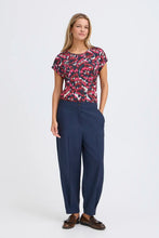 Load image into Gallery viewer, Navy/Pink/Red Pattern T-shirt  - Fransa