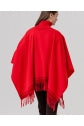 Load image into Gallery viewer, Red Knit Poncho with High Collar - Surkana