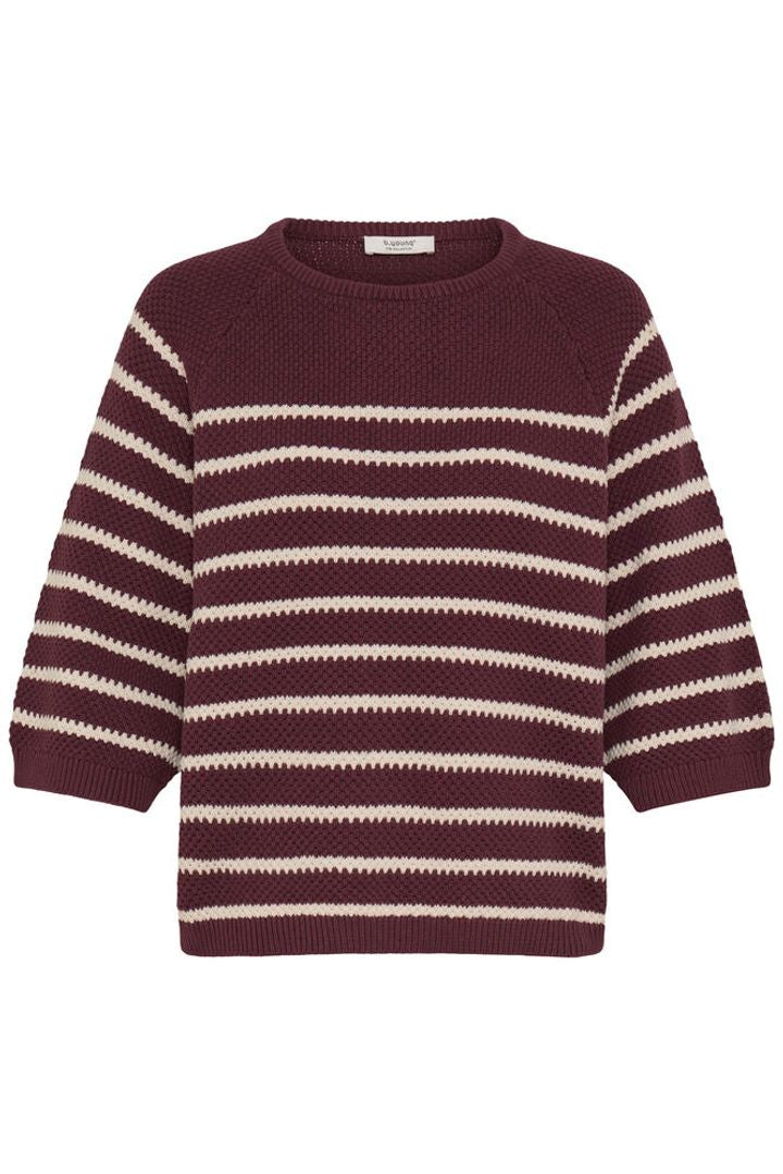 Burgundy Striped Jumper - b.young