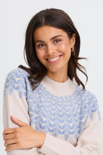 Load image into Gallery viewer, Sky Blue Print Sweater - Fransa