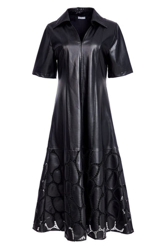Leatherette Dress with Zip - Naya