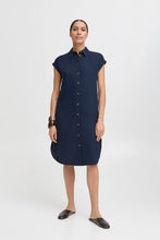 Load image into Gallery viewer, Navy Short Sleeve Shirt Dress - b.young