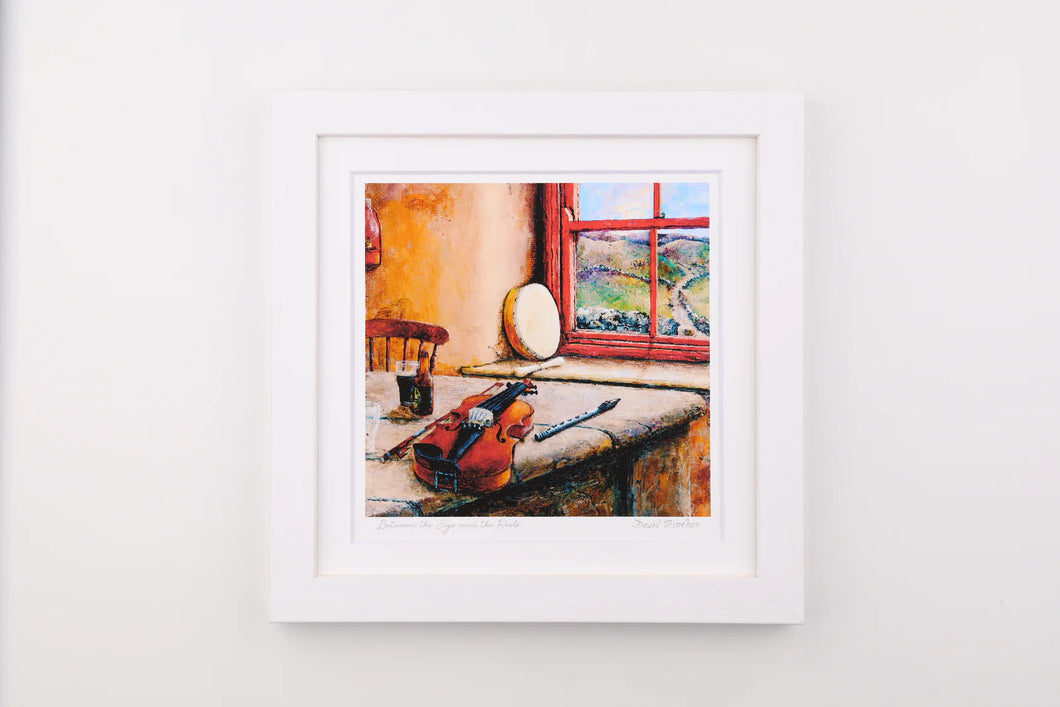 Between the Jigs & the Reels small white frame art