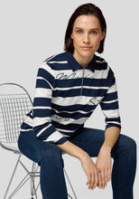Load image into Gallery viewer, Navy Stripe Top with Collar - Rabe