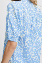 Load image into Gallery viewer, 3742- Cornflower Blue Linen Blouse - Fransa