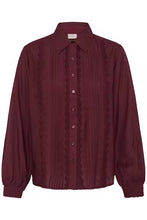 Load image into Gallery viewer, Wine Frill Blouse - Fransa