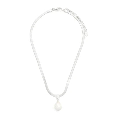 T375NCB - Alia Silver Faux Pearl Necklace - Knight & Day