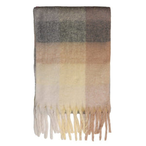 1502223 - Check Blanket Scarf - Cappuccino - Zelly