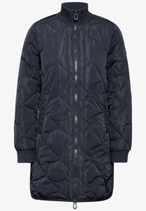 101021 - Dark Navy Long Blouson Coat - Cecil