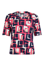 Load image into Gallery viewer, 54209 - Pink/Navy Print T-shirt- Habella