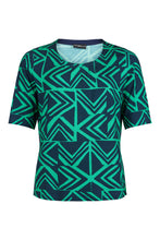 Load image into Gallery viewer, 54392- Green &amp; Navy Print Top - Habella
