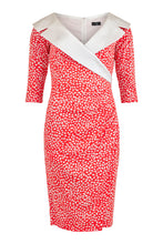 Load image into Gallery viewer, 78777- Coral Print Dress with Satin Collar - Tia