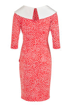 Load image into Gallery viewer, 78777- Coral Print Dress with Satin Collar - Tia