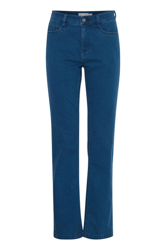 3554- Elli Luxe Straight Leg Jeans- Mid Blue Denim- Fransa