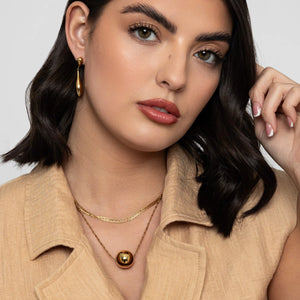 T109NYA - Layered Ball Necklace - Knight - Day