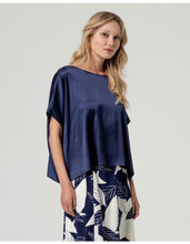 Load image into Gallery viewer, Night Blue Cape Style Blouse - Surkana