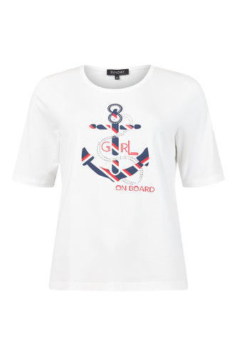 6395 - Sailor Print T-Shirt - Sunday