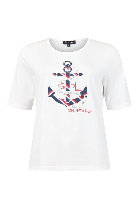 6395 - Sailor Print T-Shirt - Sunday