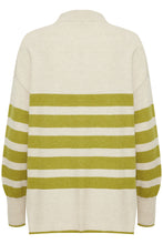 Load image into Gallery viewer, 4176- Striped Knit Jumper- Green/Beige- Fransa