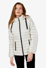 Load image into Gallery viewer, 212 - White Padded Jacket with Black Contrast - Fransden