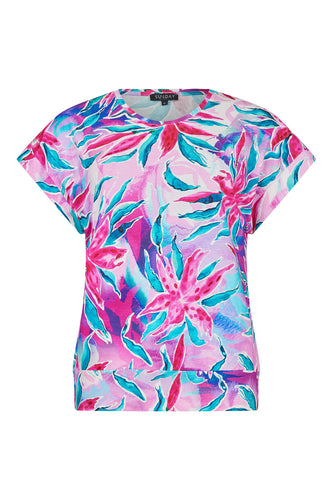 6368 - Abstract Leaf Print Blouse - Sunday