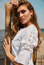 Load image into Gallery viewer, 6467- White Blouse with Sleeve Detail - Sunday