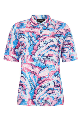 6568 - Abstract Print Polo-Shirt - Sunday