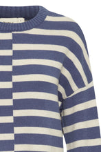 Load image into Gallery viewer, 2456- Stripe Knit Jumper-Blue Mix- Fransa