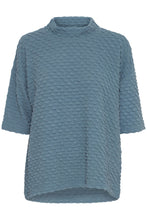 Load image into Gallery viewer, 4649- Jacquard High Neck Top- Blue- Fransa