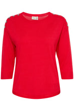 Load image into Gallery viewer, 7204- Button detail Jumper- Poinsettia- Fransa