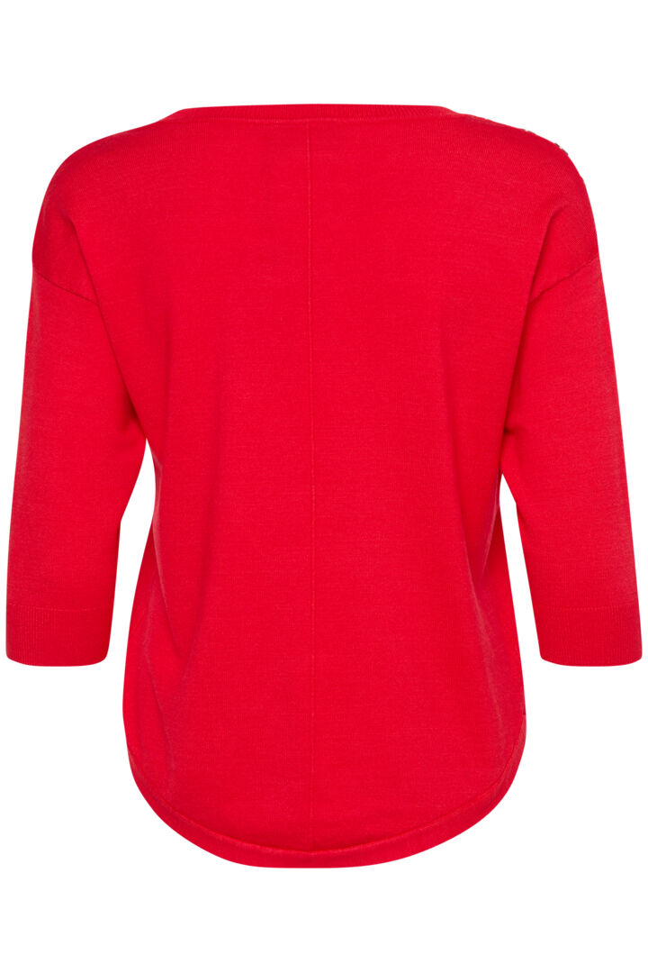 7204- Button detail Jumper- Poinsettia- Fransa