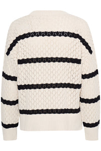 5108- Knitted Jumper- Black/White- Fransa