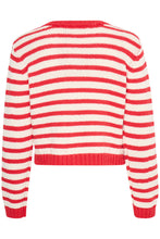 Load image into Gallery viewer, 5113- Knitted striped Cardigan- Poinsettia- Fransa