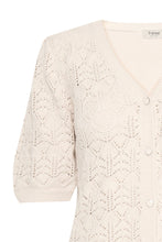 Load image into Gallery viewer, 5553- Knitted Short Sleeve Cardigan- Cream- Fransa