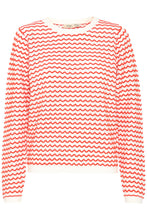 Load image into Gallery viewer, 5582- Knitted Top w/ ZigZag Design- Red/White- Fransa