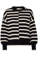 Load image into Gallery viewer, 2456-Stripe Knit Jumper- Black Mix- Fransa