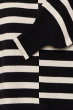 Load image into Gallery viewer, 2456-Stripe Knit Jumper- Black Mix- Fransa