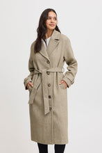 Load image into Gallery viewer, 3975- Belted Longline Wool Style Coat- Silver Mink- Fransa