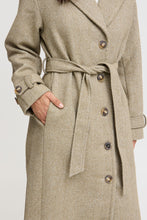 Load image into Gallery viewer, 3975- Belted Longline Wool Style Coat- Silver Mink- Fransa