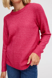 4492- Round Neck Jumper- Beetroot - Fransa