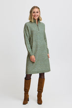 Load image into Gallery viewer, 4681- Half Zip Jumper Dress- Green- Fransa