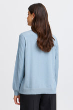 Load image into Gallery viewer, 4521- Ribbed Sleeve Knit Jumper- Blue- Fransa